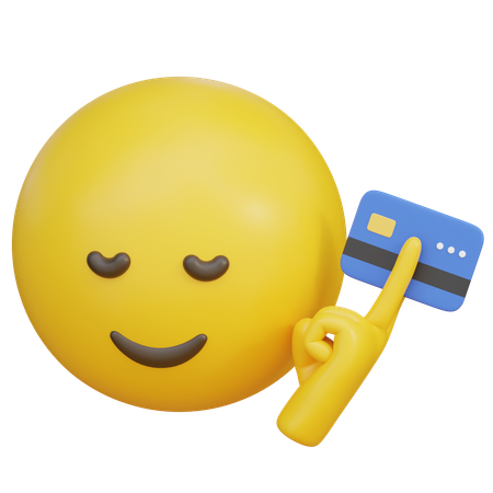 Emoji Showing Off While Holding A Credit Card  3D Icon