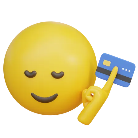 Emoji Showing Off While Holding A Credit Card  3D Icon