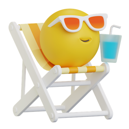 Emoji Sitting On Chair  3D Icon