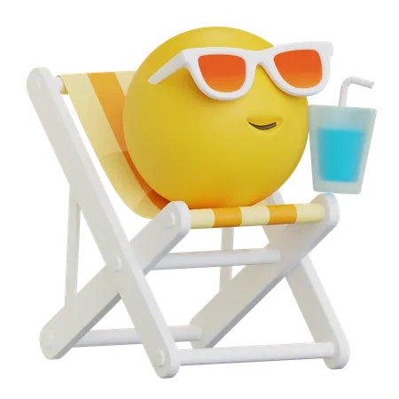 Emoji Sitting On Chair  3D Icon