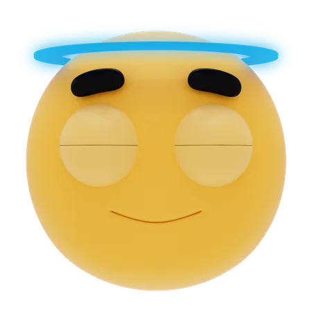 Emoji sonriente con halo  3D Icon