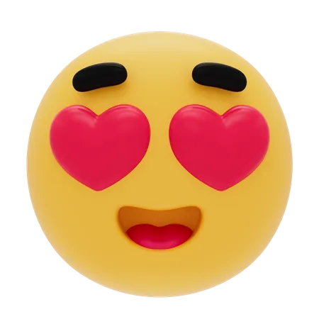Emoji sonriente con ojos de corazón  3D Icon
