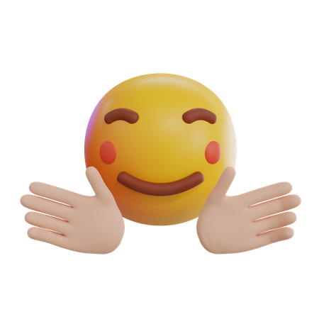 Sorrindo com emoji de mão aberta  3D Icon
