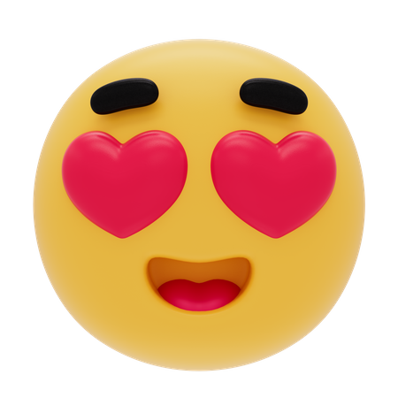 Emoji souriant avec des yeux de coeur  3D Icon