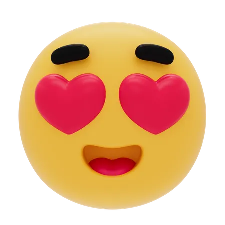 Emoji souriant avec des yeux de coeur  3D Icon