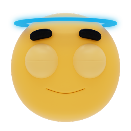 Emoji souriant avec halo  3D Icon