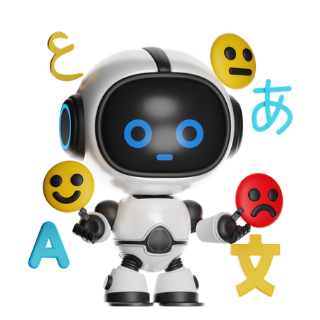 Emoji-Sprachübersetzer-Bot  3D Illustration