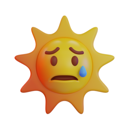 Emoji temeroso del sol  3D Icon