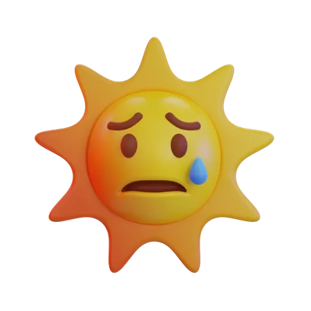 Emoji temeroso del sol  3D Icon