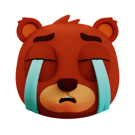 Emoji de urso fofo chorando  3D Icon