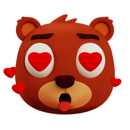 Emoji de amor de urso fofo  3D Icon