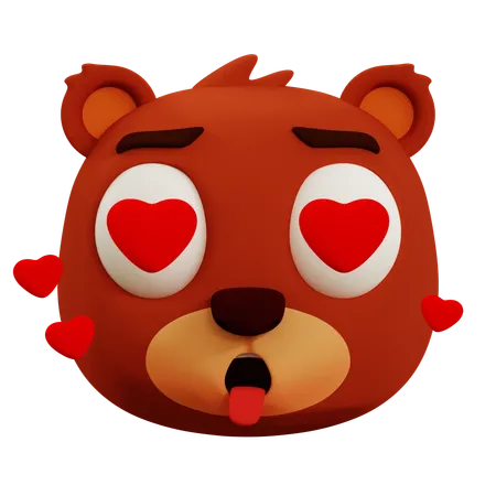 Emoji de amor de urso fofo  3D Icon