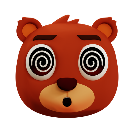 Urso fofo está tonto emoji  3D Icon