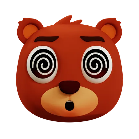 Urso fofo está tonto emoji  3D Icon