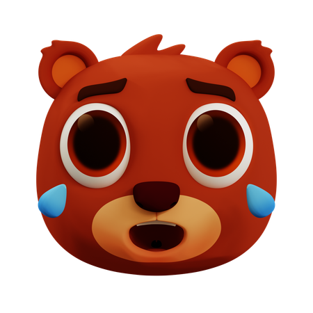 Urso fofo rindo alto emoji  3D Icon