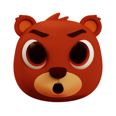 Emoji de urso bravo  3D Icon