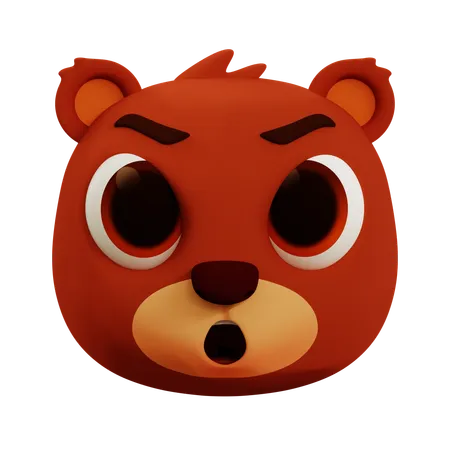 Emoji de urso bravo  3D Icon