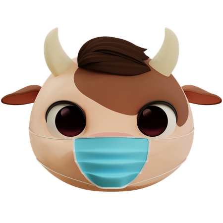 Vaca emoji está com gripe  3D Icon