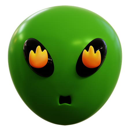 Emoji Very Angry Alien  3D Icon
