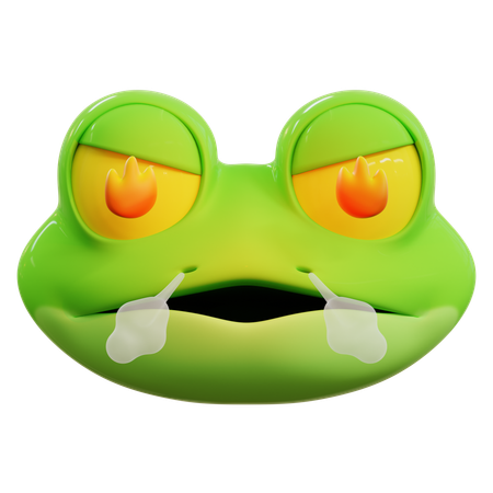 Emoji Very Angry Frog  3D Icon