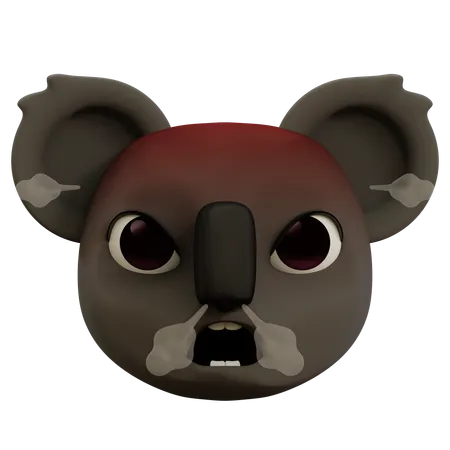 Emoji Very Angry Koala  3D Icon