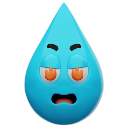 Emoji Very Angry Water  3D Icon