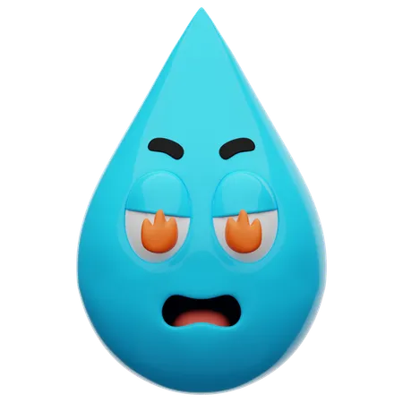 Emoji Very Angry Water  3D Icon