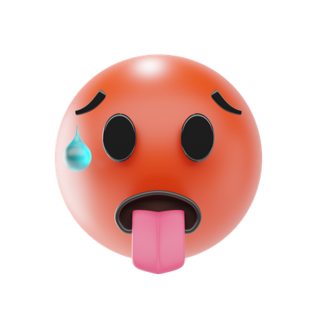 Emoji visage chaud  3D Icon