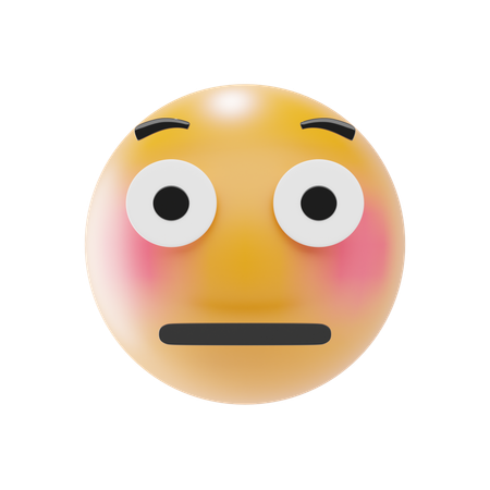 Emoji visage rougi  3D Icon