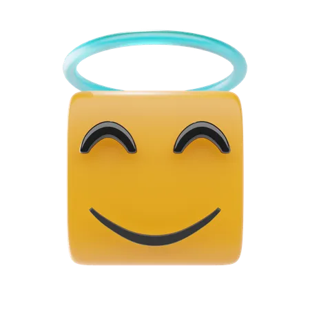 Visage souriant avec halo emoji  3D Icon