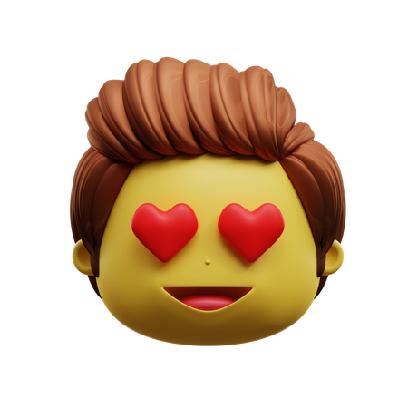 Emoji visage yeux amour  3D Icon