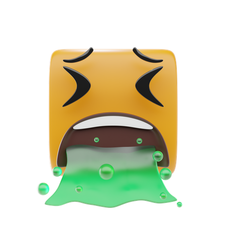 Visage vomissant emoji  3D Icon