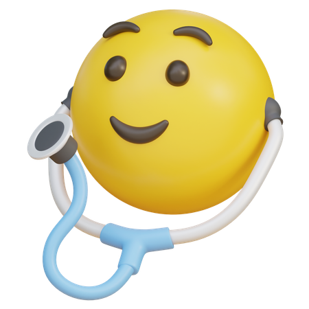 Emoji Wearing A Stethoscope  3D Icon