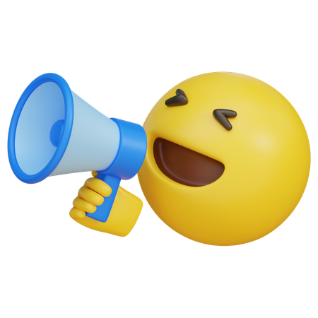 Emoji With A Megaphone Announcing Something  3D Icon