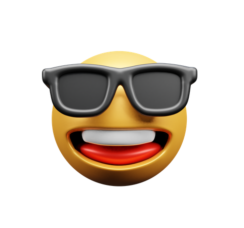 Emoji with goggles  3D Icon