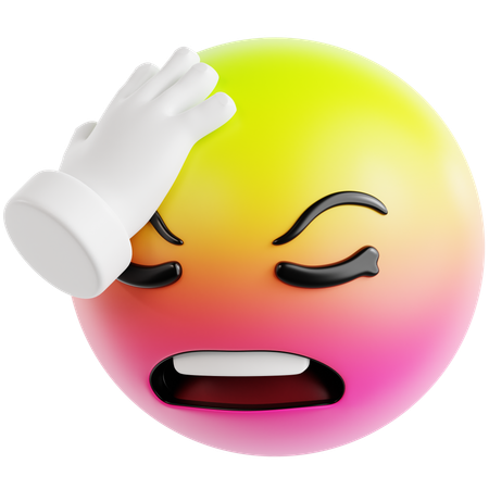 Emoji With Hands On Head  3D Icon