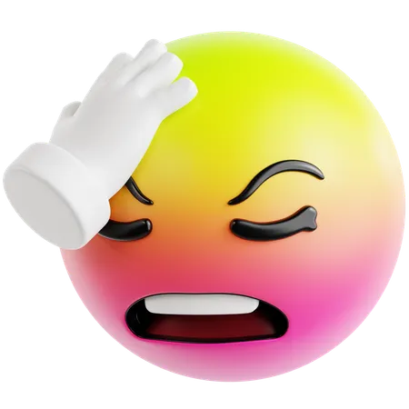 Emoji With Hands On Head  3D Icon