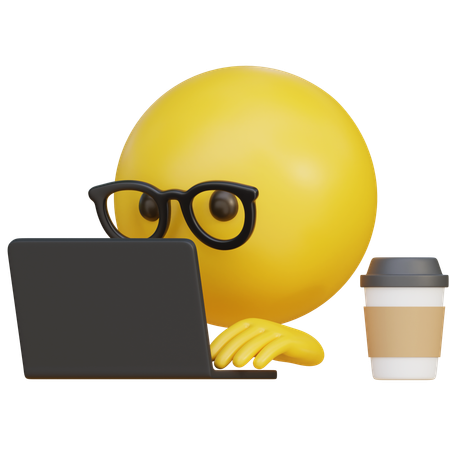 Emoji Working On Laptop  3D Icon