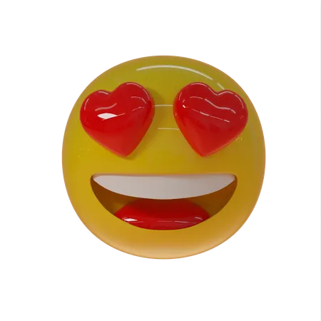 Emoji yeux qui sortent de leurs orbites amour  3D Icon