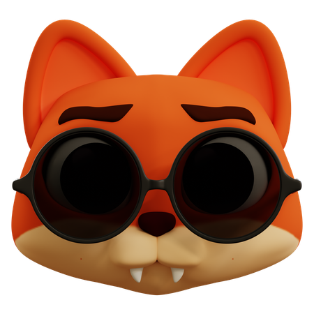 Emoji de zorro gracioso riendo a carcajadas  3D Icon