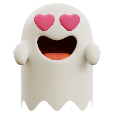 Emoticon de amor fantasma  3D Icon