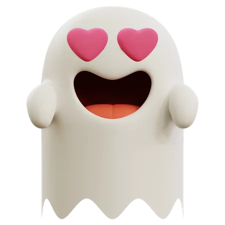 Emoticon de amor fantasma  3D Icon