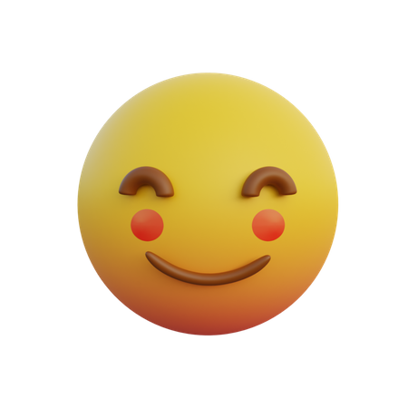 Emoticon Ausdruck schüchtern Lächeln Erröten rote Wangen  3D Emoji