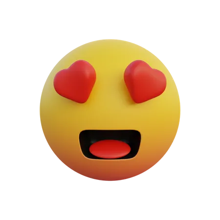 Rosto emoticon cheio de amor  3D Emoji