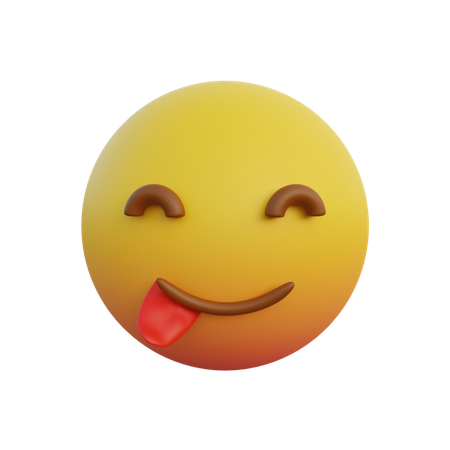 Emoticon de cara sonriente sacando la lengua  3D Emoji