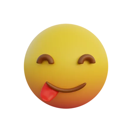 Emoticon de cara sonriente sacando la lengua  3D Emoji