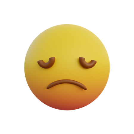 Emoticono de cara triste y ojos cerrados.  3D Emoji