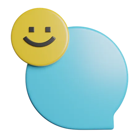 Chat Bubble Emoticon 3D Icon