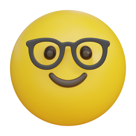 Emoticon com emoji de óculos  3D Icon