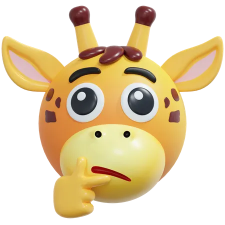 Emoticon curioso de girafa  3D Icon